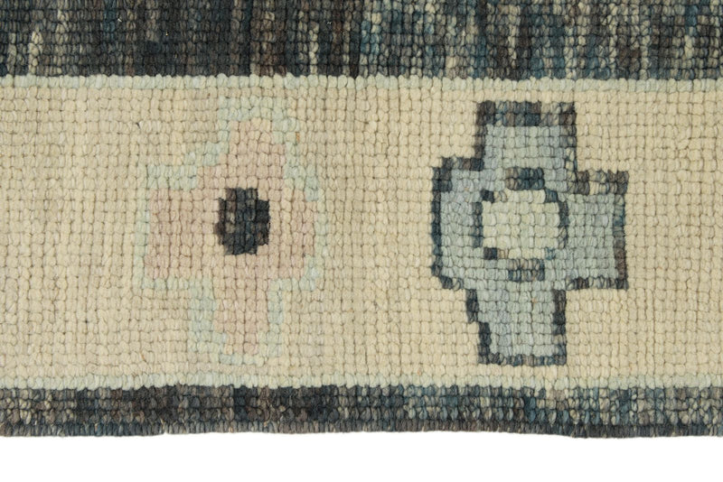 3x17 Gray and Ivory Turkish Oushak Runner