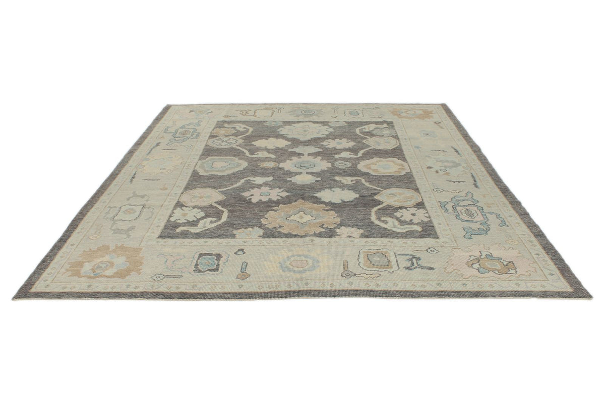 8x10 Gray Turkish Oushak Rug