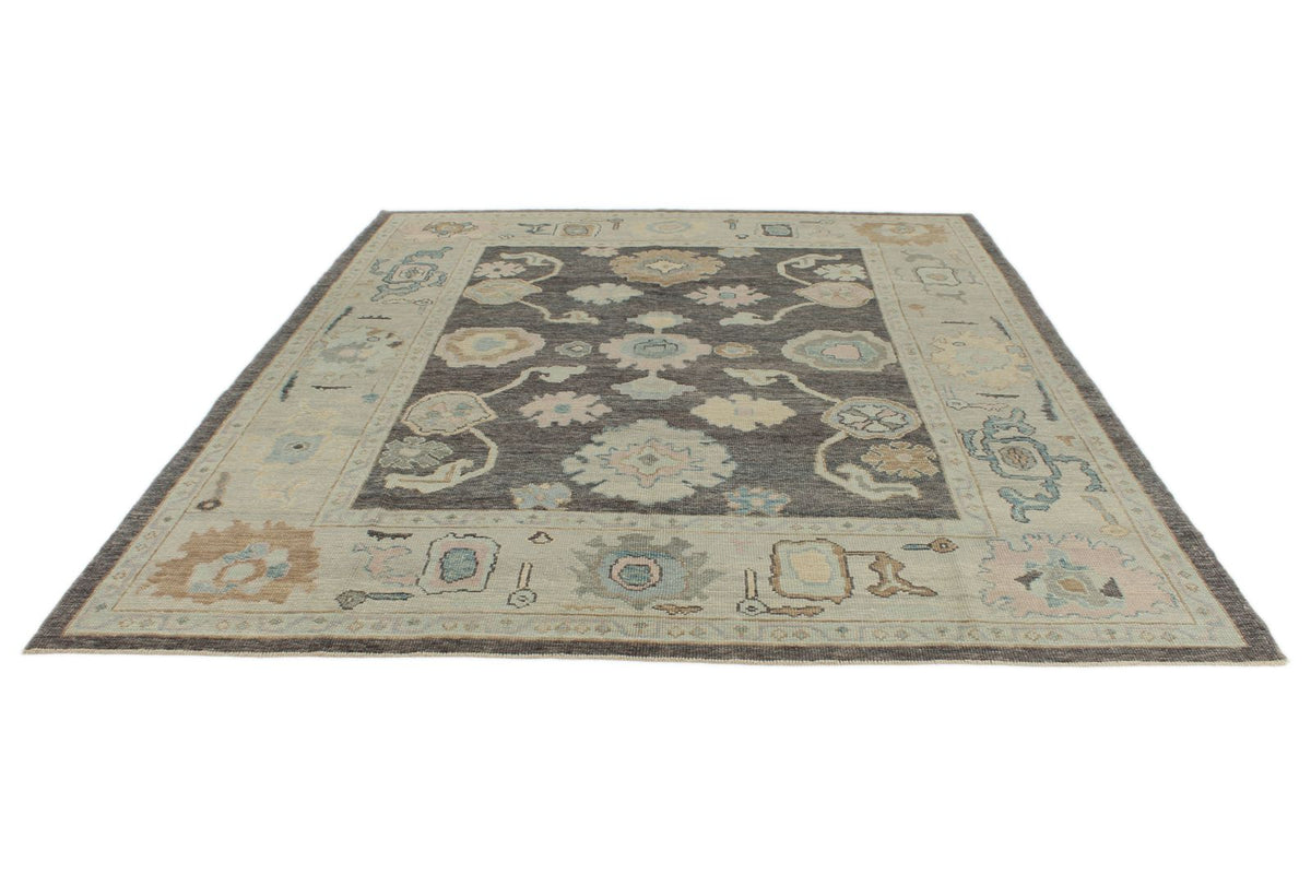 8x10 Gray Turkish Oushak Rug