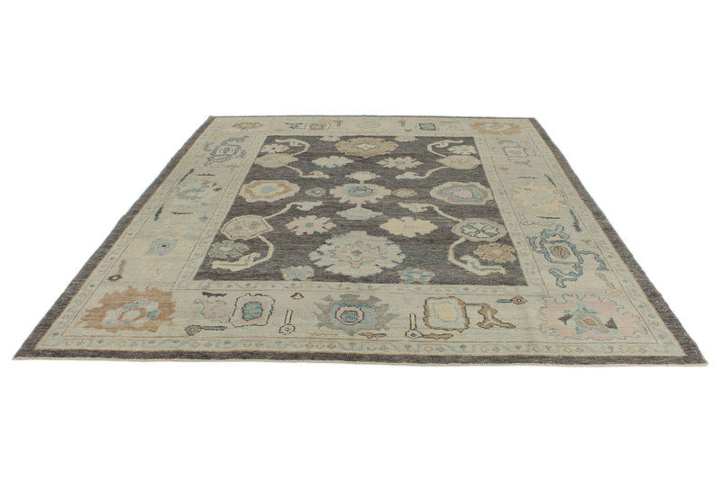 8x10 Gray Turkish Oushak Rug