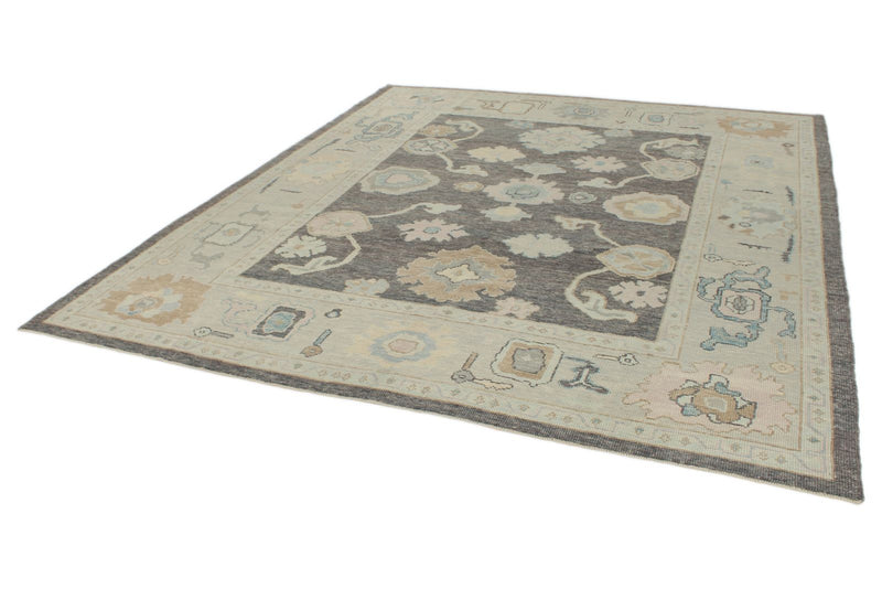 8x10 Gray Turkish Oushak Rug