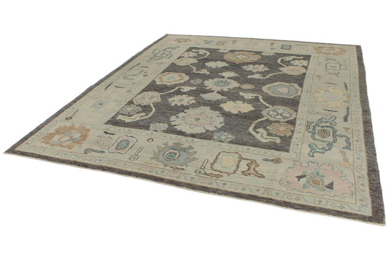 8x10 Gray Turkish Oushak Rug