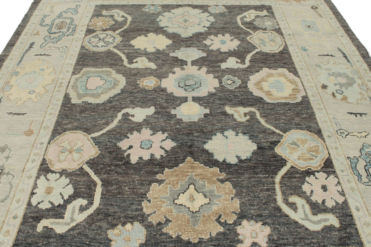 8x10 Gray Turkish Oushak Rug