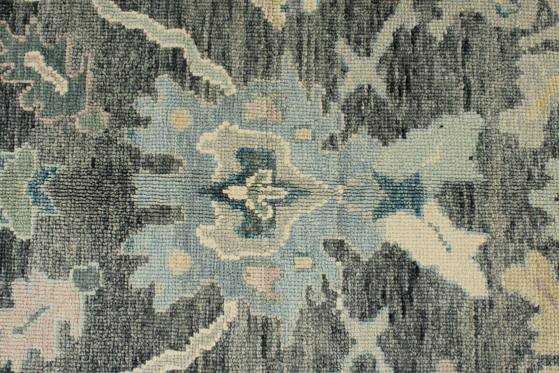9x10 Gray and Blue Turkish Oushak Rug