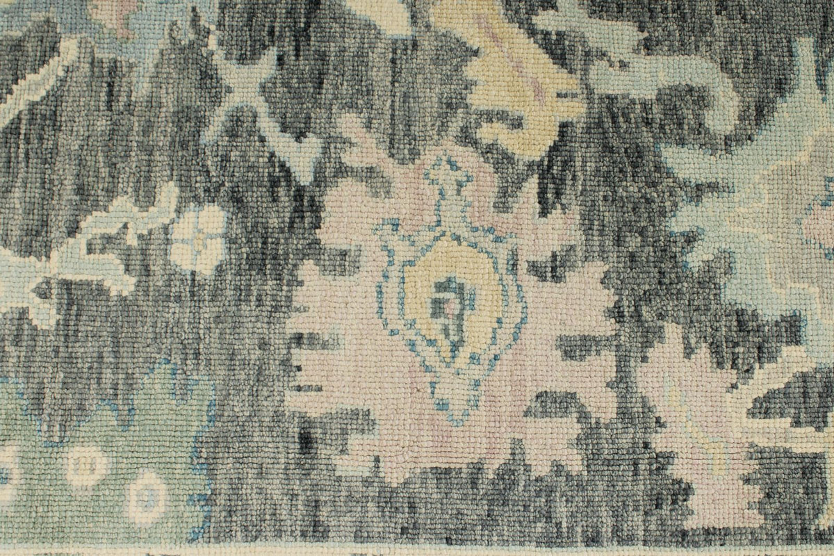 9x10 Gray and Blue Turkish Oushak Rug