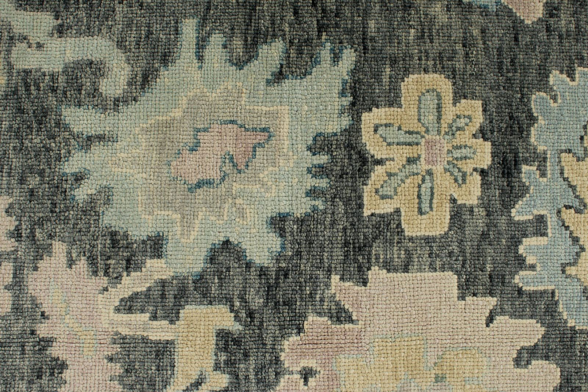 9x10 Gray and Blue Turkish Oushak Rug