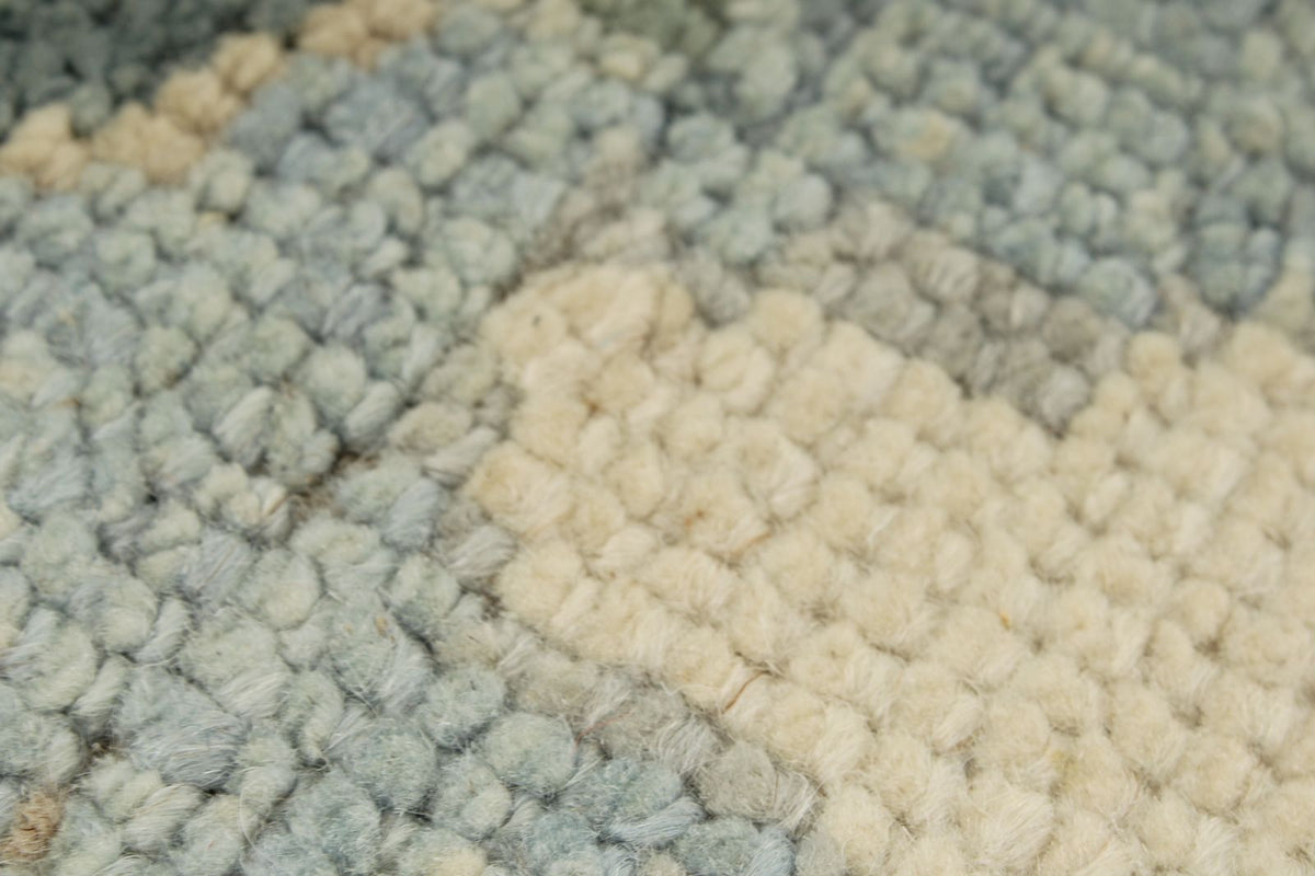 9x10 Gray and Blue Turkish Oushak Rug