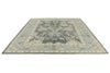 9x10 Gray and Blue Turkish Oushak Rug