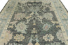 9x10 Gray and Blue Turkish Oushak Rug