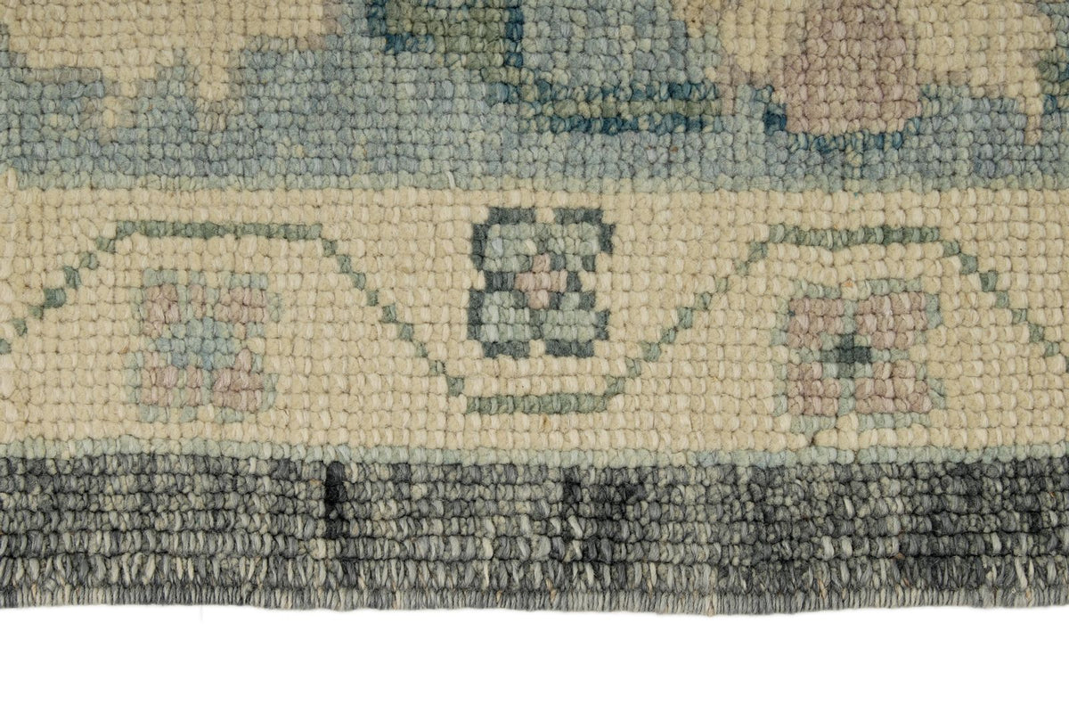 9x10 Gray and Blue Turkish Oushak Rug