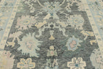 9x10 Gray and Blue Turkish Oushak Rug