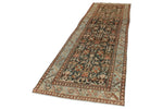 4x12 Brown and Light Blue Persian Tribal Runner