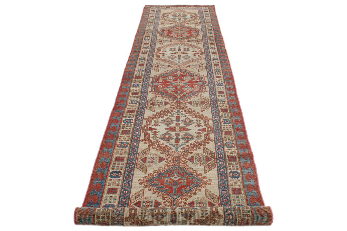 3x15 Ivory and Red Persian Runner