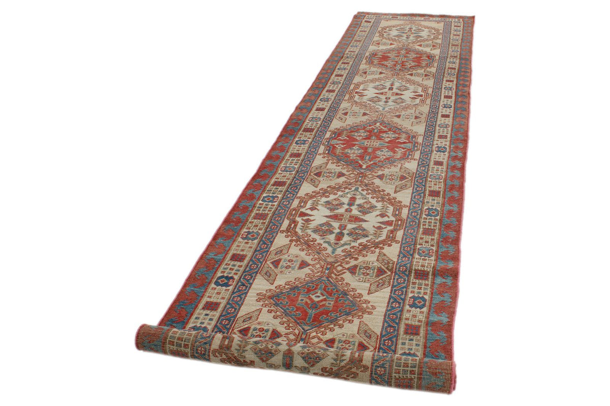 3x15 Ivory and Red Persian Runner