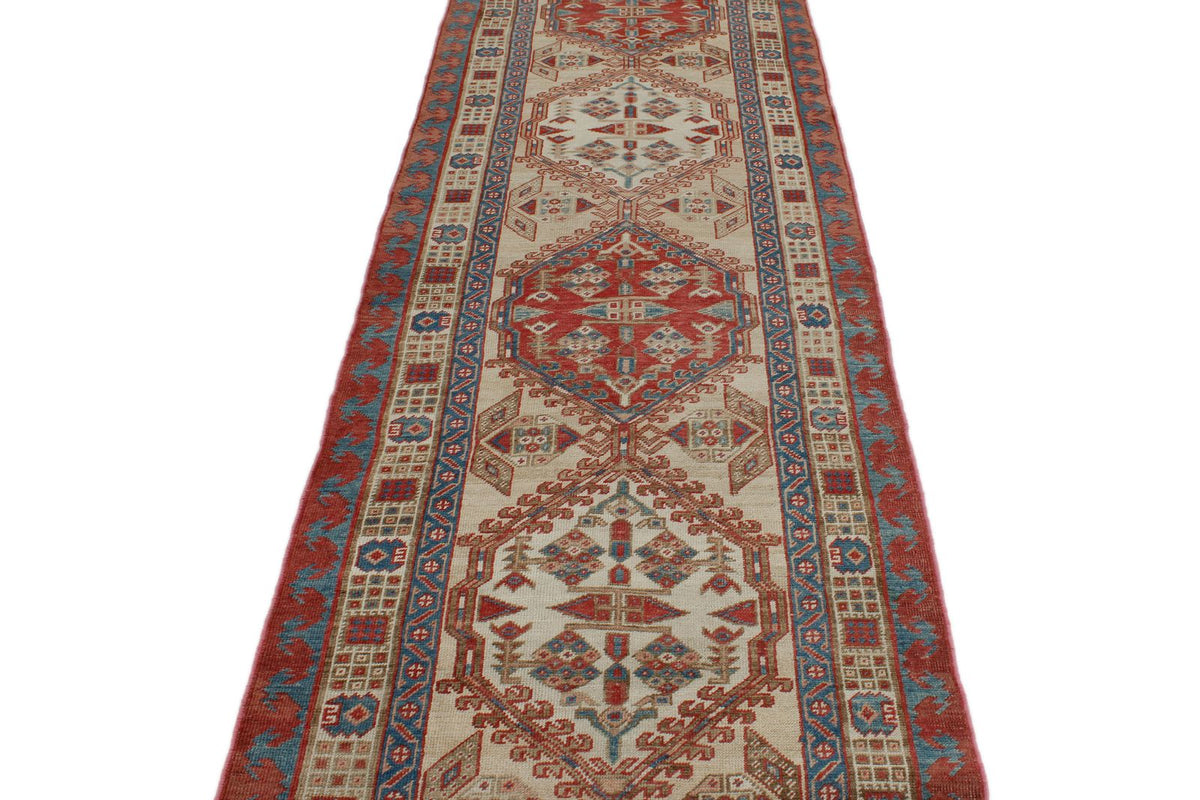 3x15 Ivory and Red Persian Runner