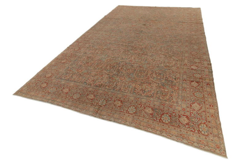 11x18 Light Gray and Red  Persian Rug