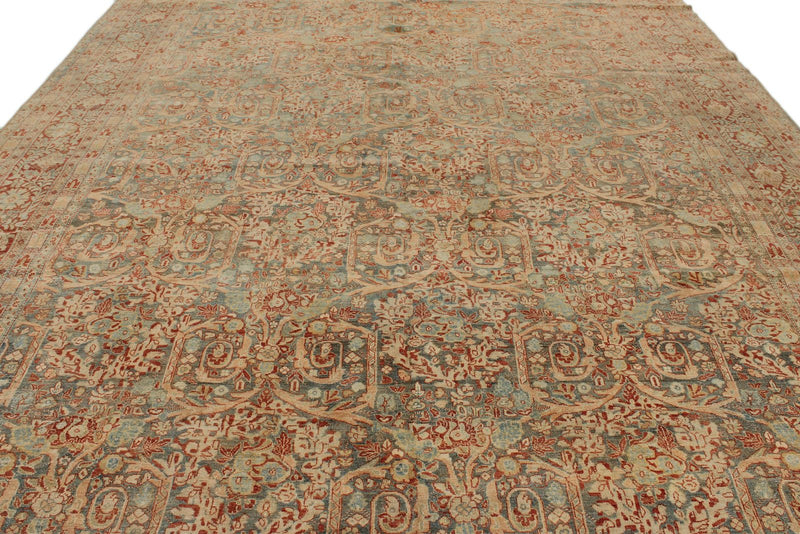 11x18 Light Gray and Red  Persian Rug