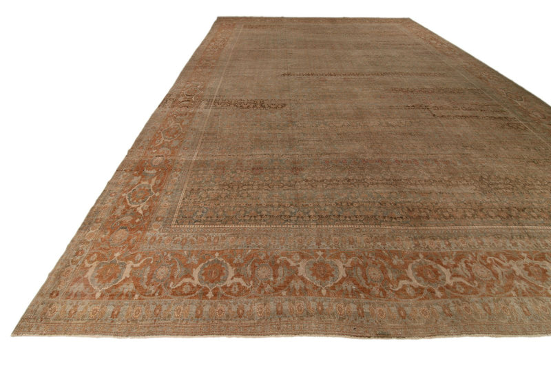 Light Brown and Rust Anatolian Turkish Tribal Rug