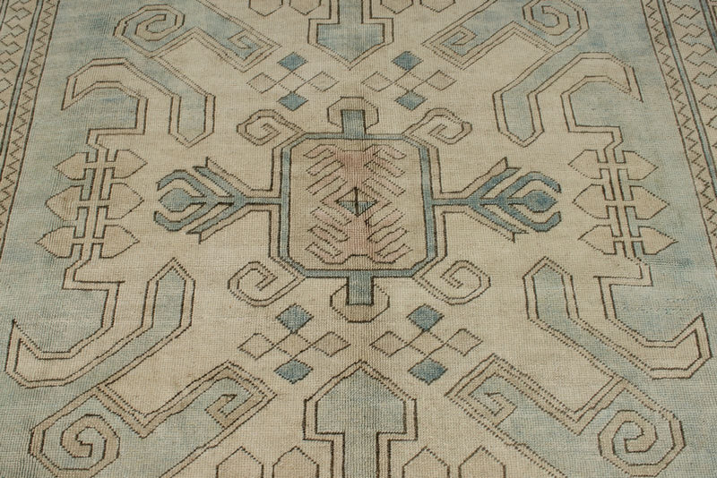 8x12 Blue and Pink Turkish Milas Rug