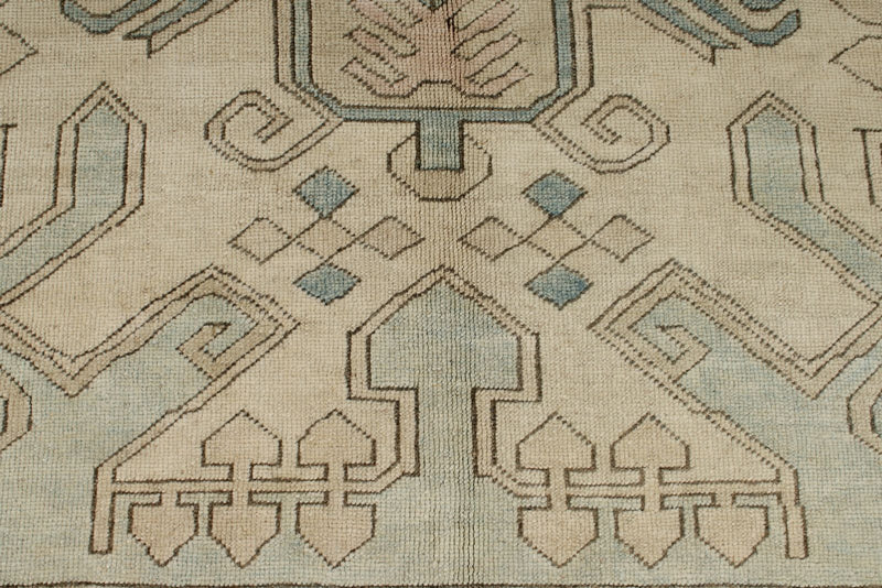 8x12 Blue and Pink Turkish Milas Rug