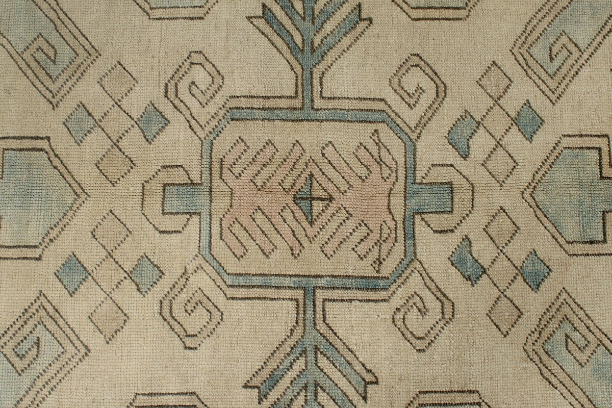 8x12 Blue and Pink Turkish Milas Rug