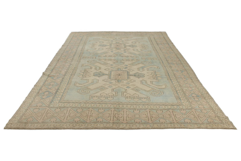 8x12 Blue and Pink Turkish Milas Rug