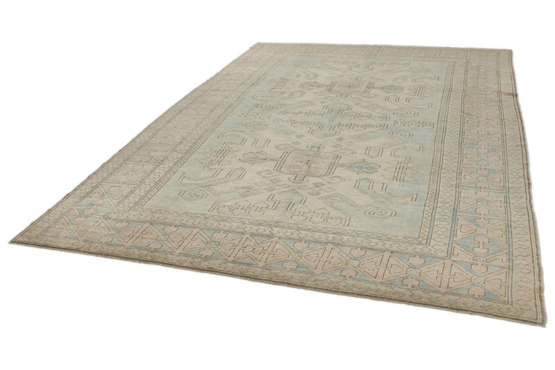 8x12 Blue and Pink Turkish Milas Rug