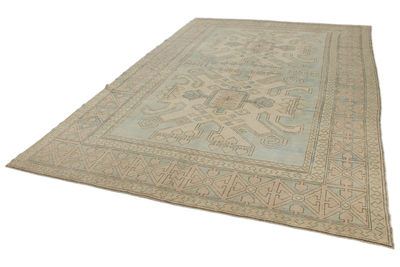 8x12 Blue and Pink Turkish Milas Rug