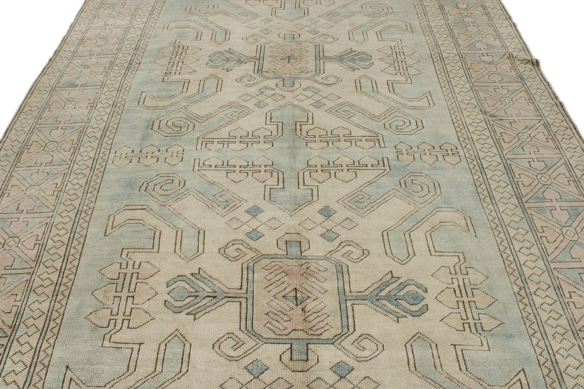 8x12 Blue and Pink Turkish Milas Rug