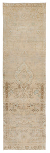 3x10 Ivory and Brown Persian Runner
