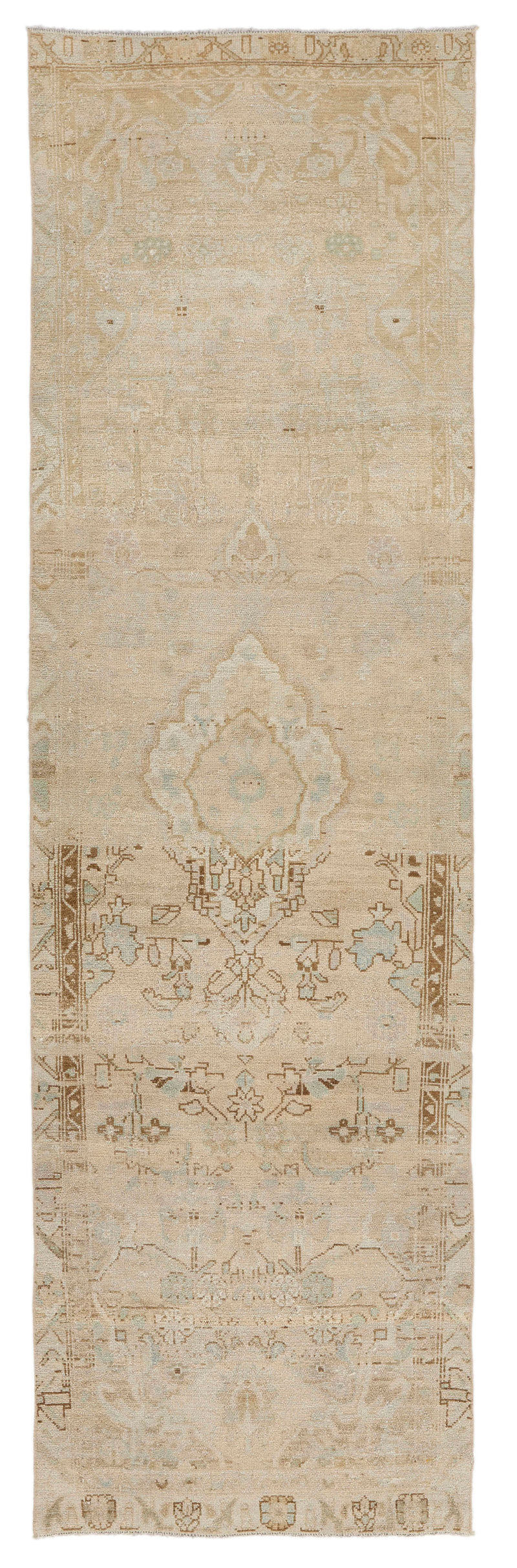 3x10 Ivory and Brown Persian Runner