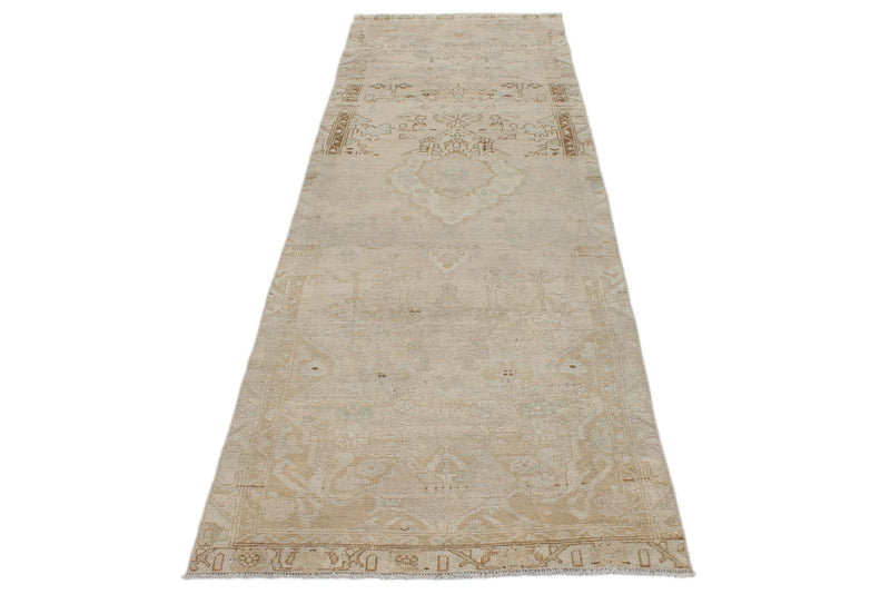 3x10 Ivory and Brown Persian Runner