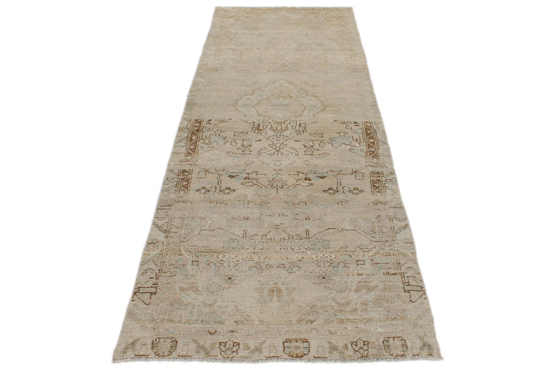 3x10 Ivory and Brown Persian Runner
