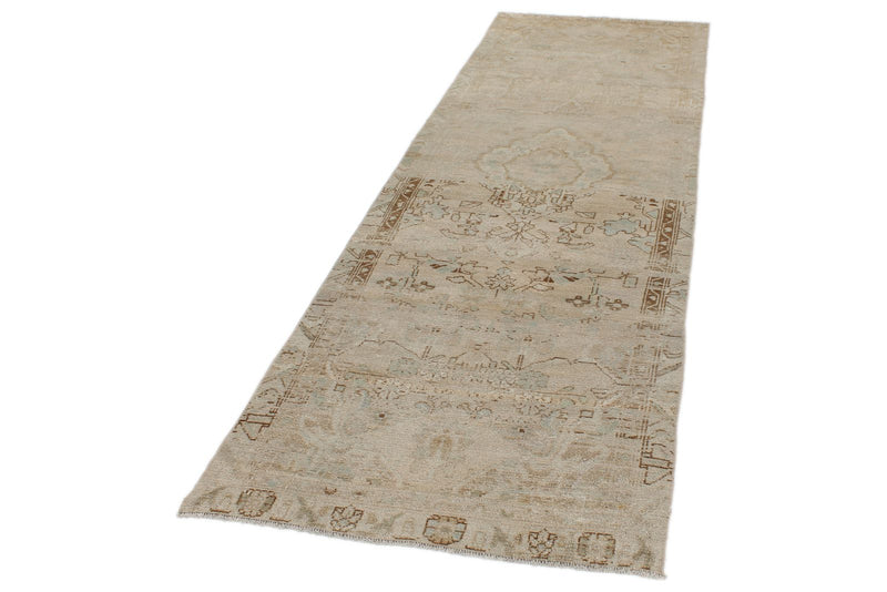 3x10 Ivory and Brown Persian Runner