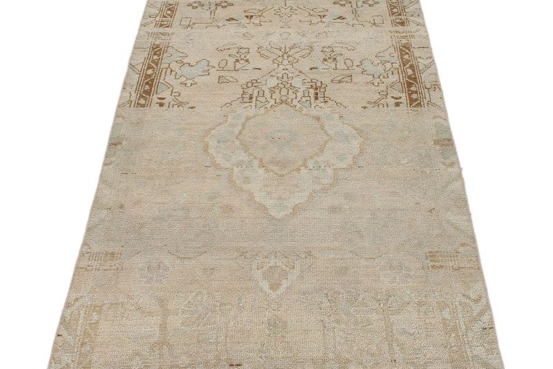 3x10 Ivory and Brown Persian Runner