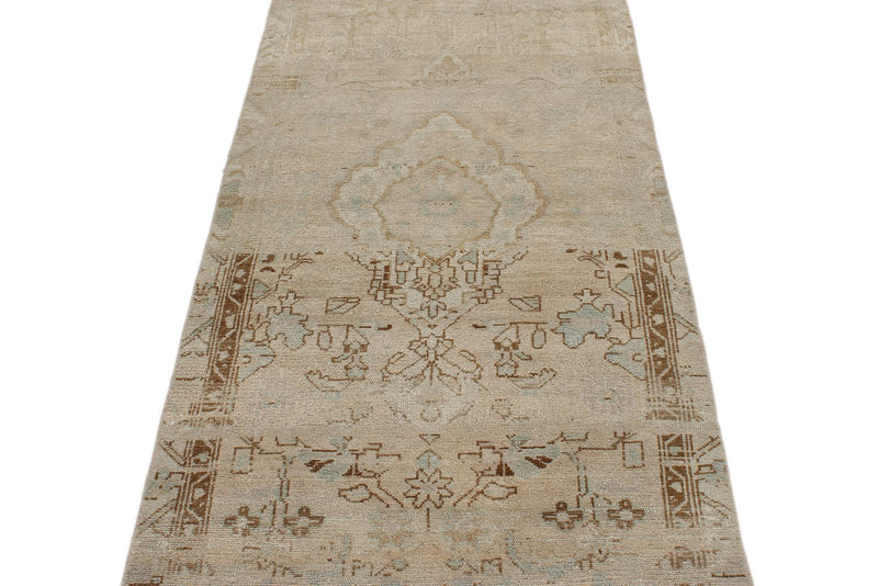 3x10 Ivory and Brown Persian Runner
