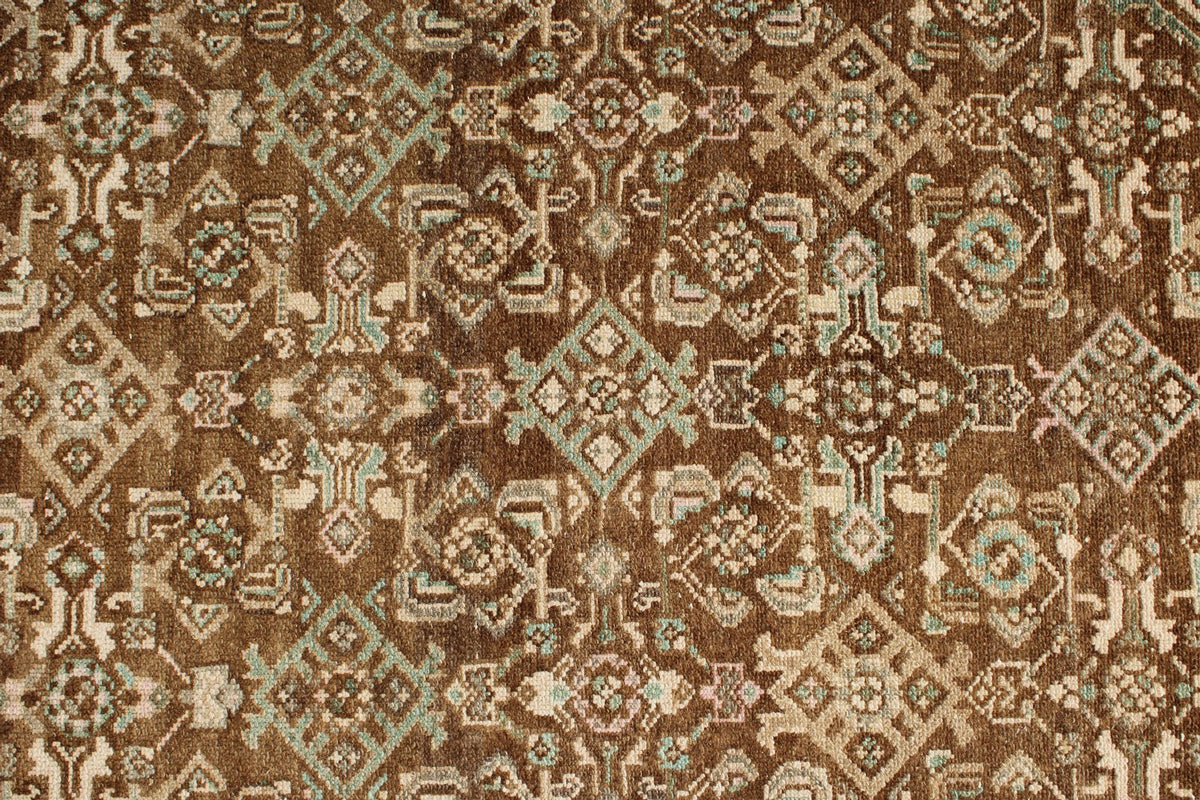 3x10 Light Brown and Brown Turkish Oushak Runner