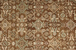 3x10 Light Brown and Brown Turkish Oushak Runner