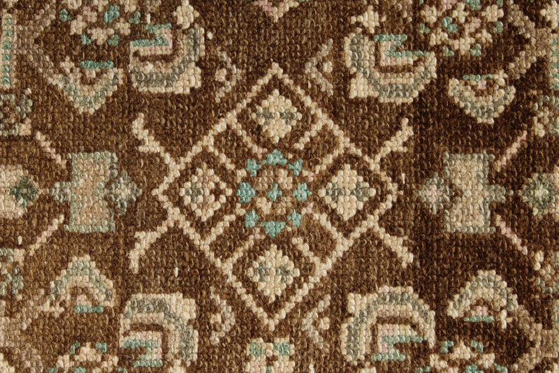 3x10 Light Brown and Brown Turkish Oushak Runner