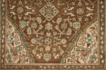 3x10 Light Brown and Brown Turkish Oushak Runner