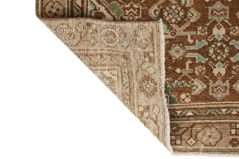 3x10 Light Brown and Brown Turkish Oushak Runner