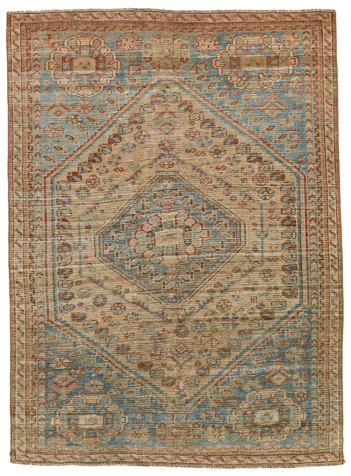 4x6 Beige and Light Blue Persian Rug