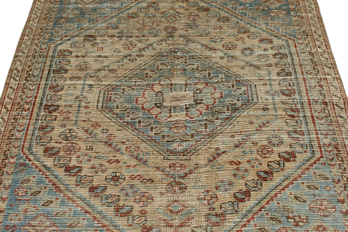 4x6 Beige and Light Blue Persian Rug