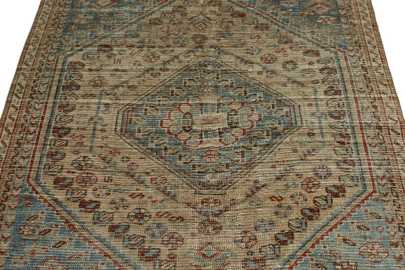 4x6 Beige and Light Blue Persian Rug