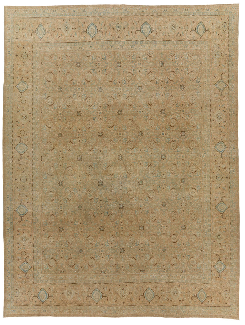 10x13 Light Brown and Multicolor Persian Rug