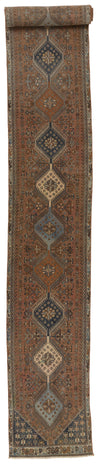 2x23 Brown and Multicolor Persian Traditional Runner