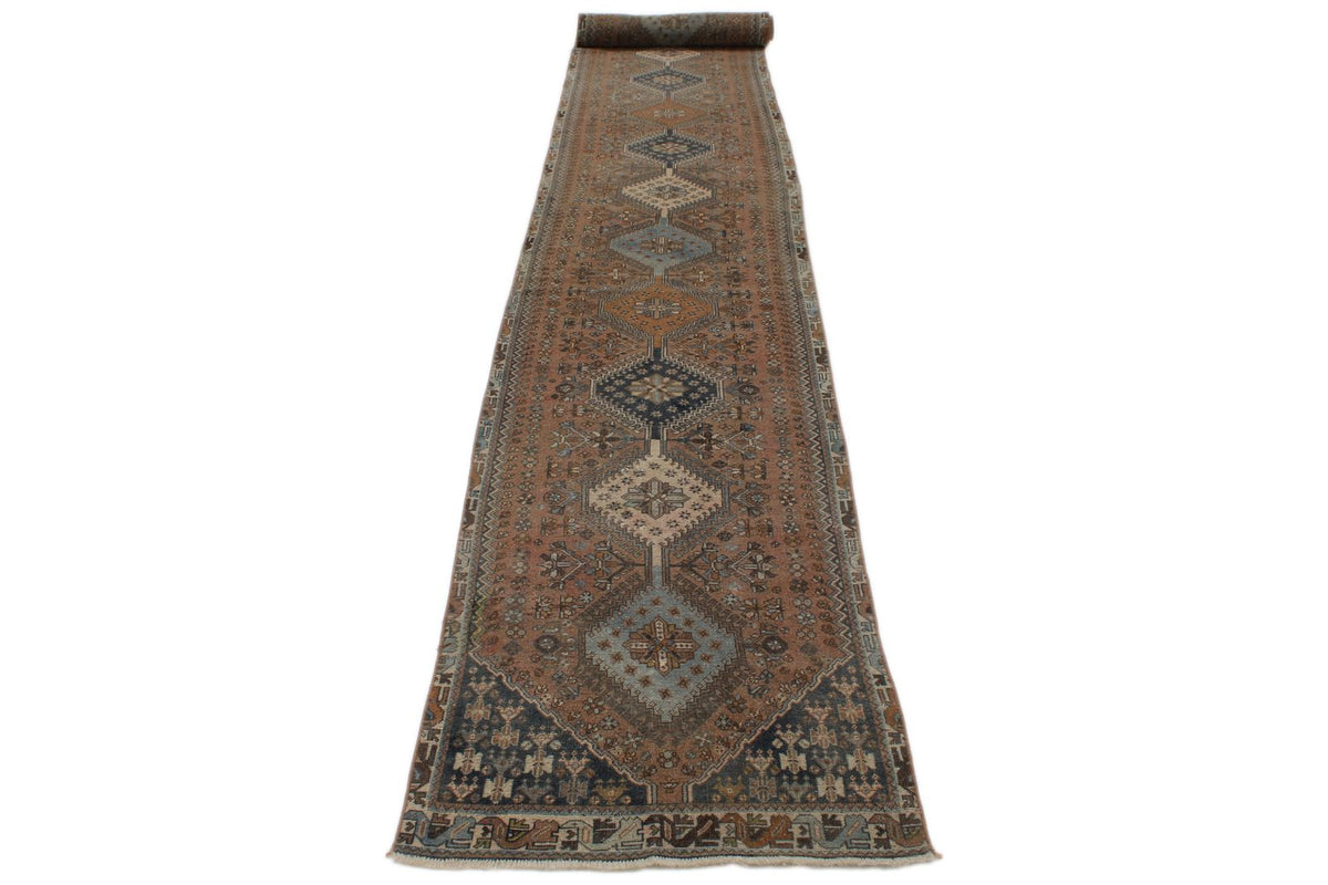 2x23 Brown and Multicolor Persian Traditional Runner