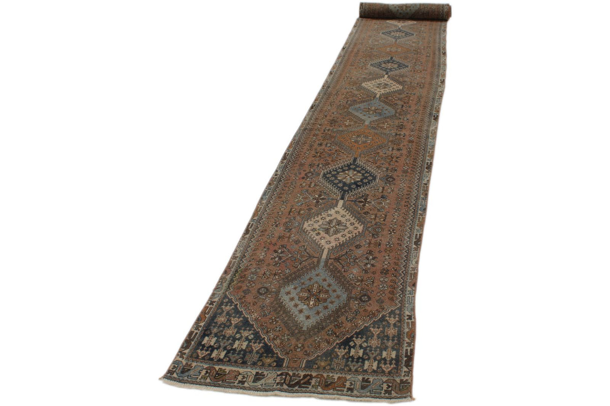 2x23 Brown and Multicolor Persian Traditional Runner