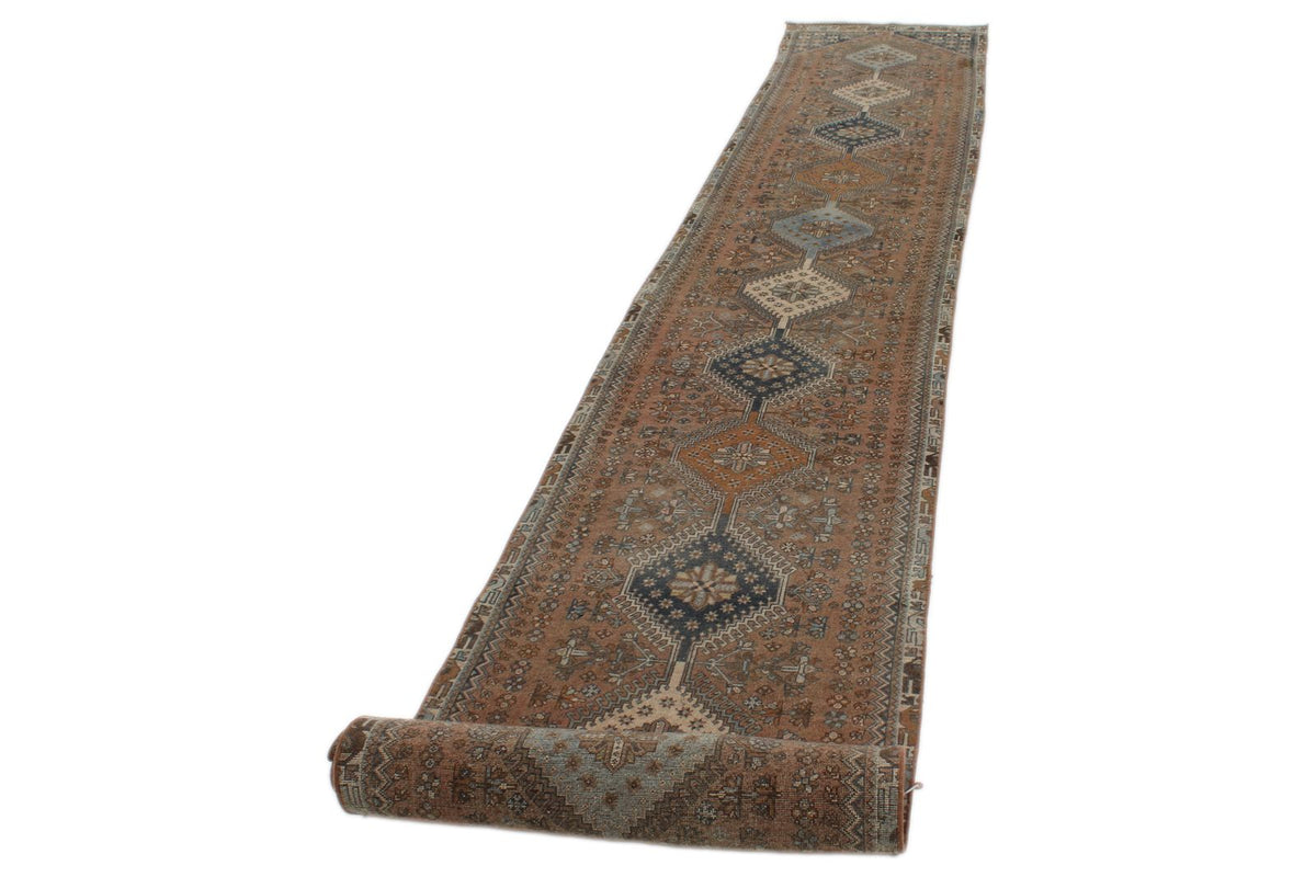2x23 Brown and Multicolor Persian Traditional Runner