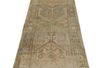 3x10 Light Brown and Multicolor Turkish Oushak Runner